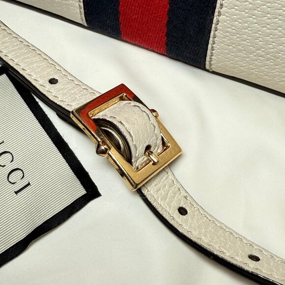 Gucci Cream Crossbody Bag with Red and Blue Stripe - Picture 8 of 11